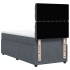 Cama box spring con colchón terciopelo gris oscuro 80x200
