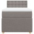 Cama box spring con colchón tela gris taupe 90x200