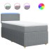 Cama box spring con colchón tela gris claro 100x200