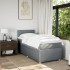 Cama box spring con colchón tela gris claro 100x200
