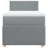 Cama box spring con colchón tela gris claro 100x200