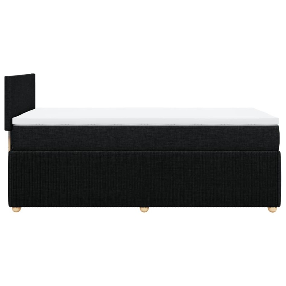Cama box spring con colchón tela negro 100x200