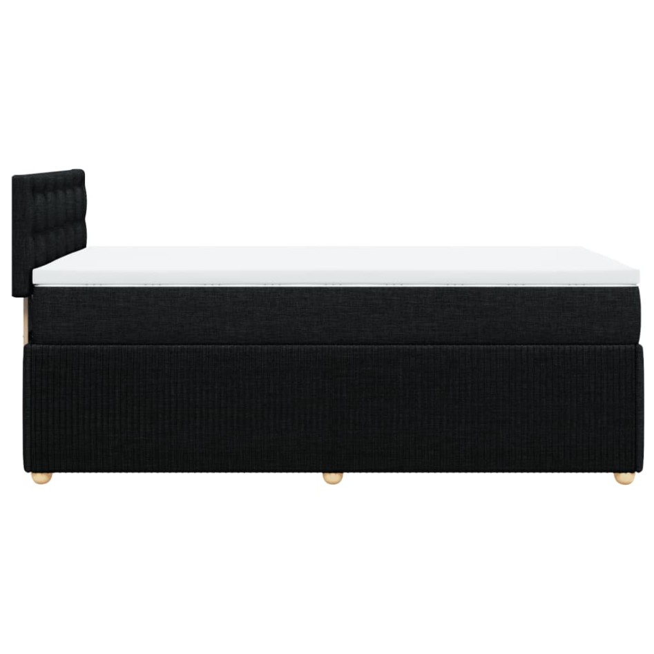Cama box spring con colchón tela negro 100x200