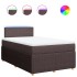 Cama box spring con colchón tela marrón oscuro 120x200