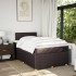 Cama box spring con colchón tela marrón oscuro 120x200