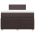 Cama box spring con colchón tela marrón oscuro 120x200