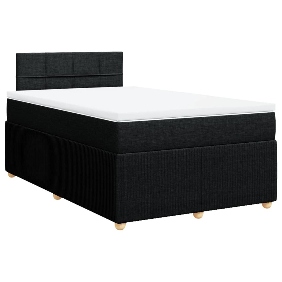 Cama box spring con colchón tela negro 120x200