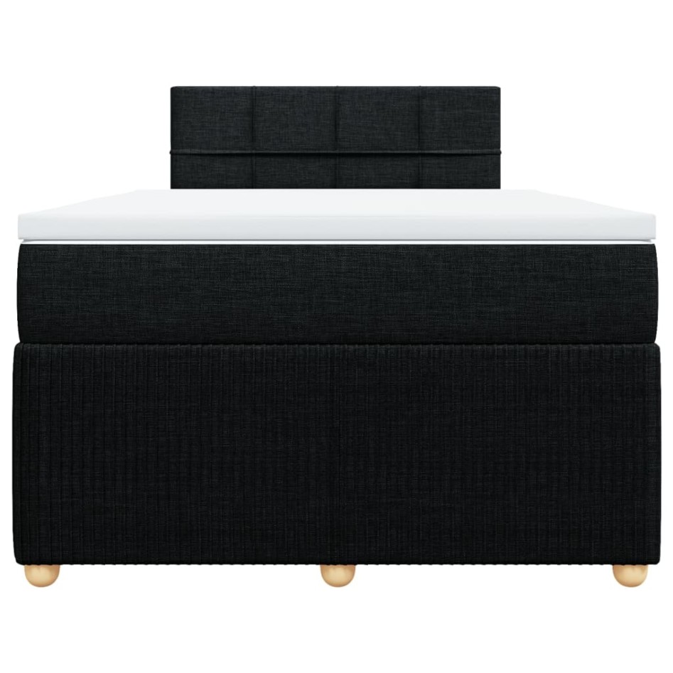 Cama box spring con colchón tela negro 120x200