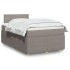 Cama box spring con colchón tela gris taupe 120x200