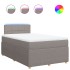 Cama box spring con colchón tela gris taupe 120x200