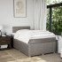 Cama box spring con colchón tela gris taupe 120x200