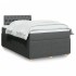 Cama box spring con colchón tela gris oscuro 120x200