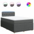 Cama box spring con colchón tela gris oscuro 120x200