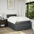 Cama box spring con colchón tela gris oscuro 120x200