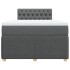 Cama box spring con colchón tela gris oscuro 120x200