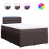 Cama box spring con colchón tela marrón oscuro 120x200