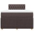Cama box spring con colchón tela marrón oscuro 120x200
