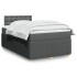 Cama box spring con colchón tela gris oscuro 120x200