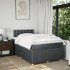Cama box spring con colchón tela gris oscuro 120x200