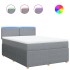 Cama box spring con colchón tela gris claro 140x190