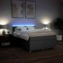 Cama box spring con colchón tela gris claro 140x190