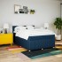Cama box spring con colchón tela azul 140x190