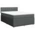 Cama box spring con colchón tela gris oscuro 140x190
