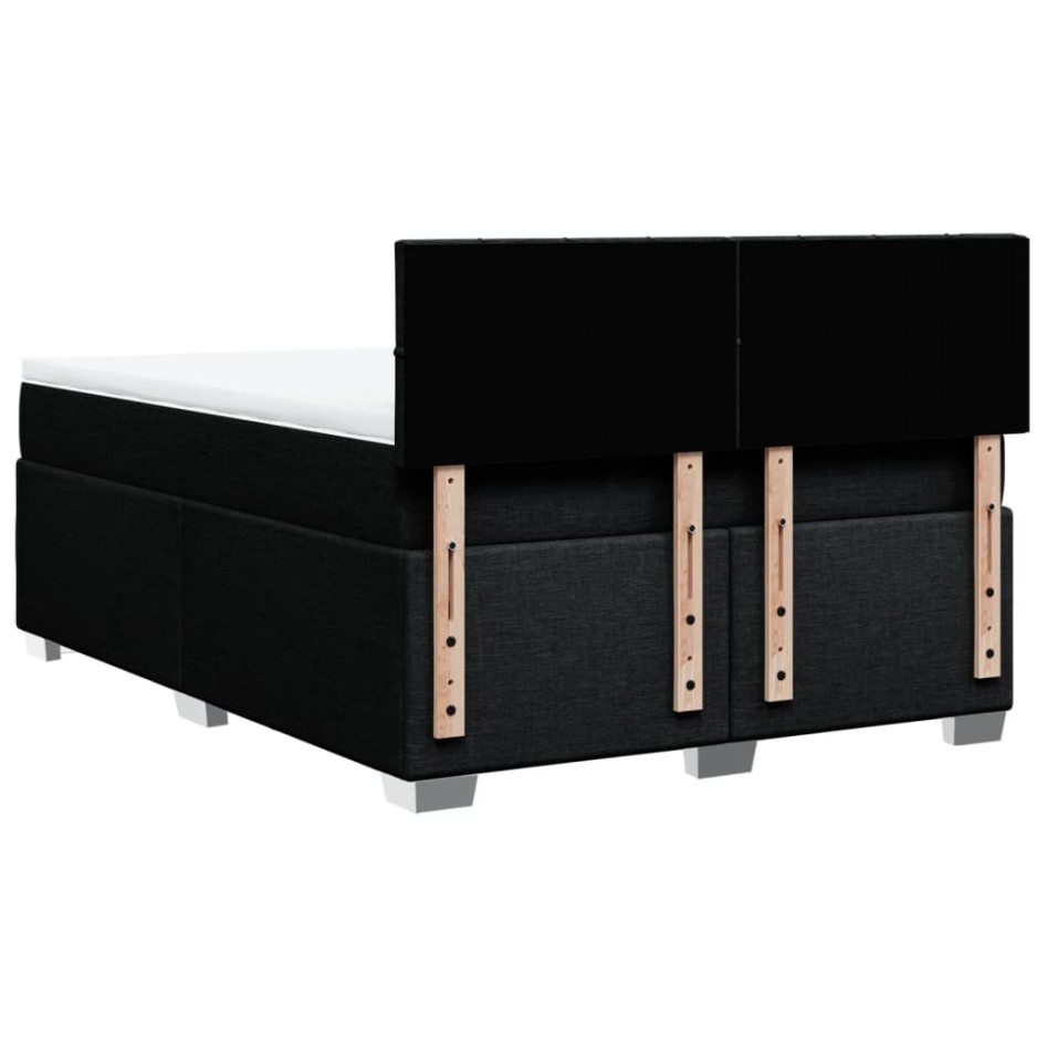 Cama box spring con colchón tela negro 140x200