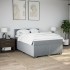 Cama box spring con colchón tela gris claro 140x200