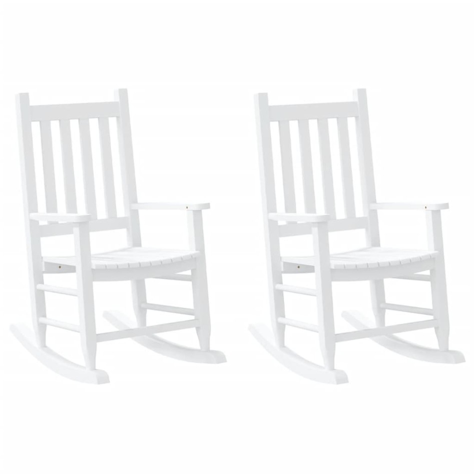 Mecedoras para niños 2 uds madera maciza de álamo