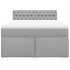 Cama box spring con colchón tela gris claro 140x200