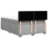 Cama box spring con colchón tela gris claro 140x200