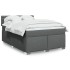 Cama box spring con colchón tela gris oscuro 160x200