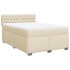 Cama box spring con colchón tela color crema 160x200