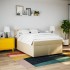 Cama box spring con colchón tela color crema 160x200