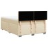 Cama box spring con colchón tela color crema 160x200