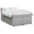 Cama box spring con colchón tela gris claro 160x200