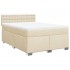 Cama box spring con colchón tela color crema 160x200