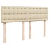 Cama box spring con colchón tela color crema 160x200