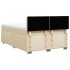 Cama box spring con colchón tela color crema 160x200