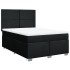 Cama box spring con colchón tela negro 140x200