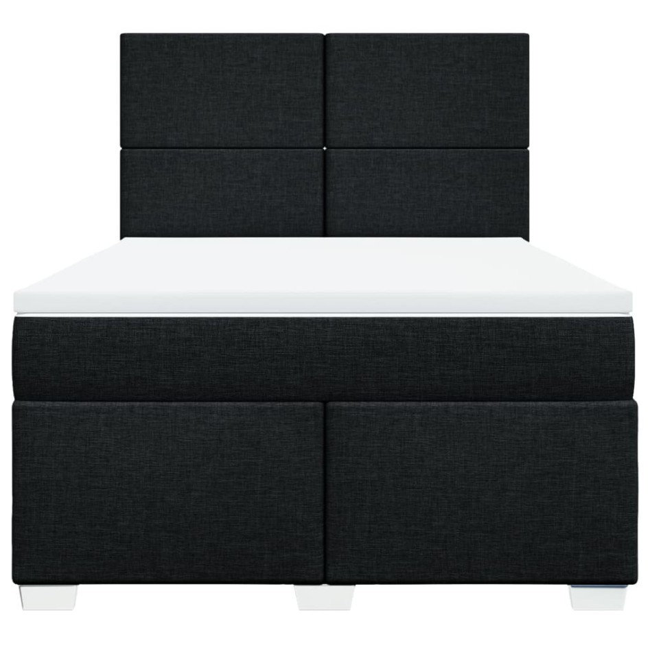 Cama box spring con colchón tela negro 140x200
