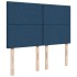Cama box spring con colchón tela azul 140x200