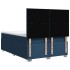 Cama box spring con colchón tela azul 140x200