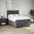 Cama box spring con colchón tela gris oscuro 140x200