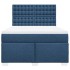 Cama box spring con colchón tela azul 140x200