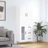 Aparador alto madera contrachapada blanco brillo 69,5x34x180