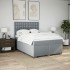 Cama box spring con colchón tela gris claro 140x200