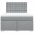 Cama box spring con colchón tela gris claro 140x200