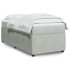 Cama box spring con colchón terciopelo gris claro 100x200